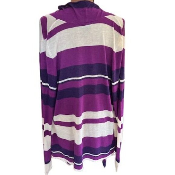 Lane Bryant Purple and White Open Wrap Cardigan – Size 14/16 – Like New! - Picture 5 of 8